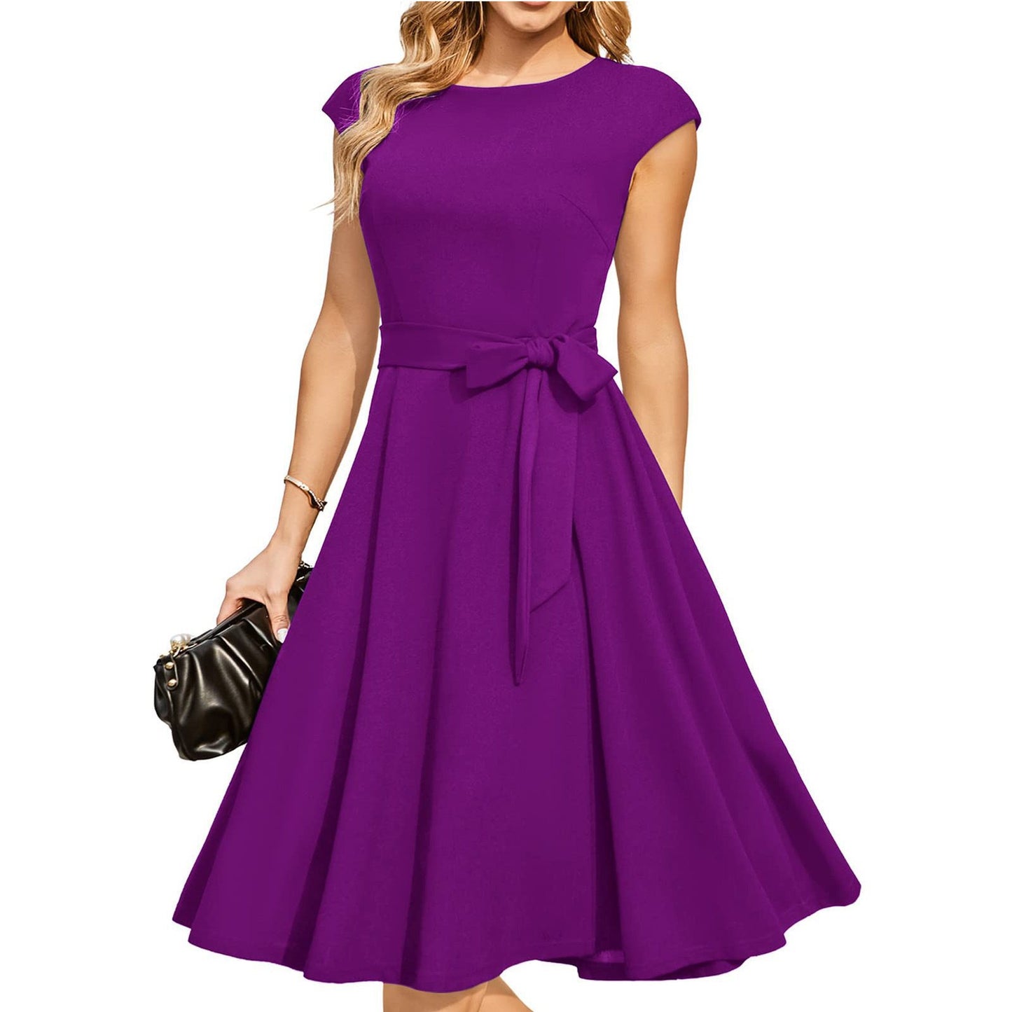 Summer Round Neck Sleeveless Waist Party Dress
