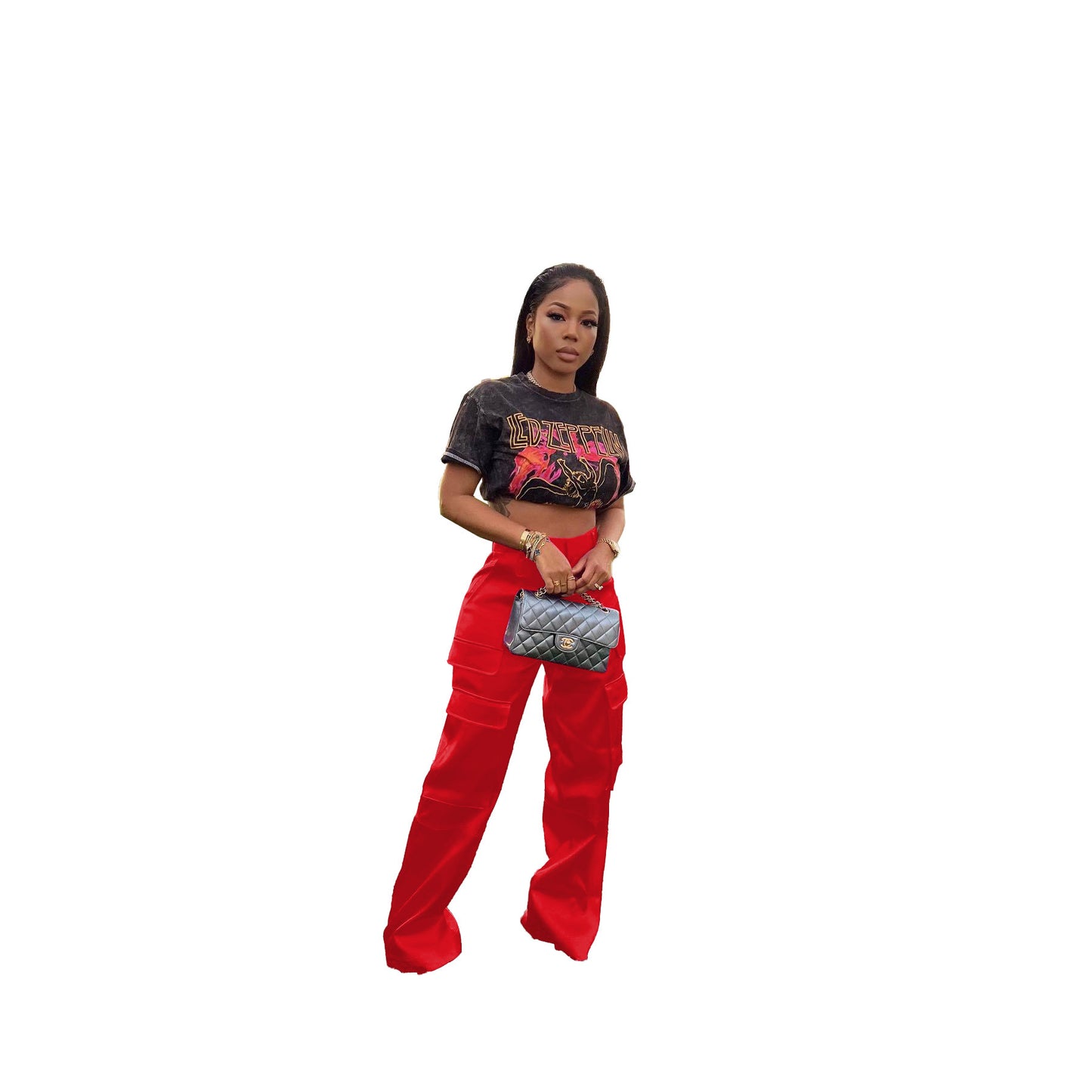 Casual Zipper Solid Color Loose Zip Pants