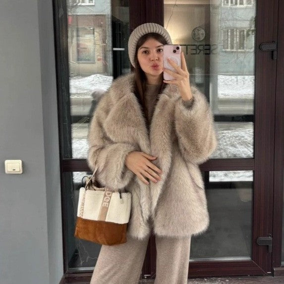 Double-sided Furry Fluffy Dyed Pointed Winter Coats