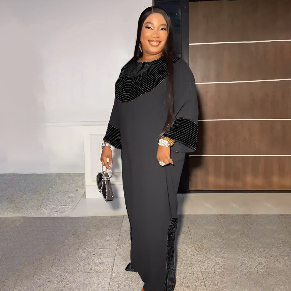 Women's Africa Dress Muslim Hot Drilling Saudi Party Fashion Dresses