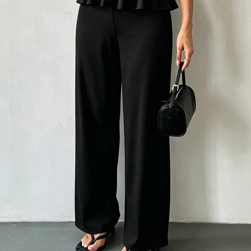 Women's Set Sleeveless Trousers Solid Color Old Tops