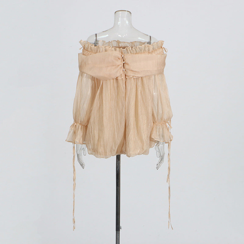 Style High Sense Shirt Sleeve Wooden Blouses