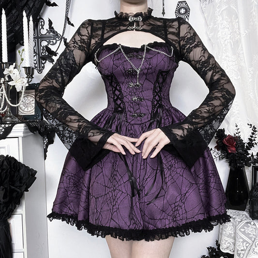 Autumn Lace Sling Dress Asian Culture Skirts