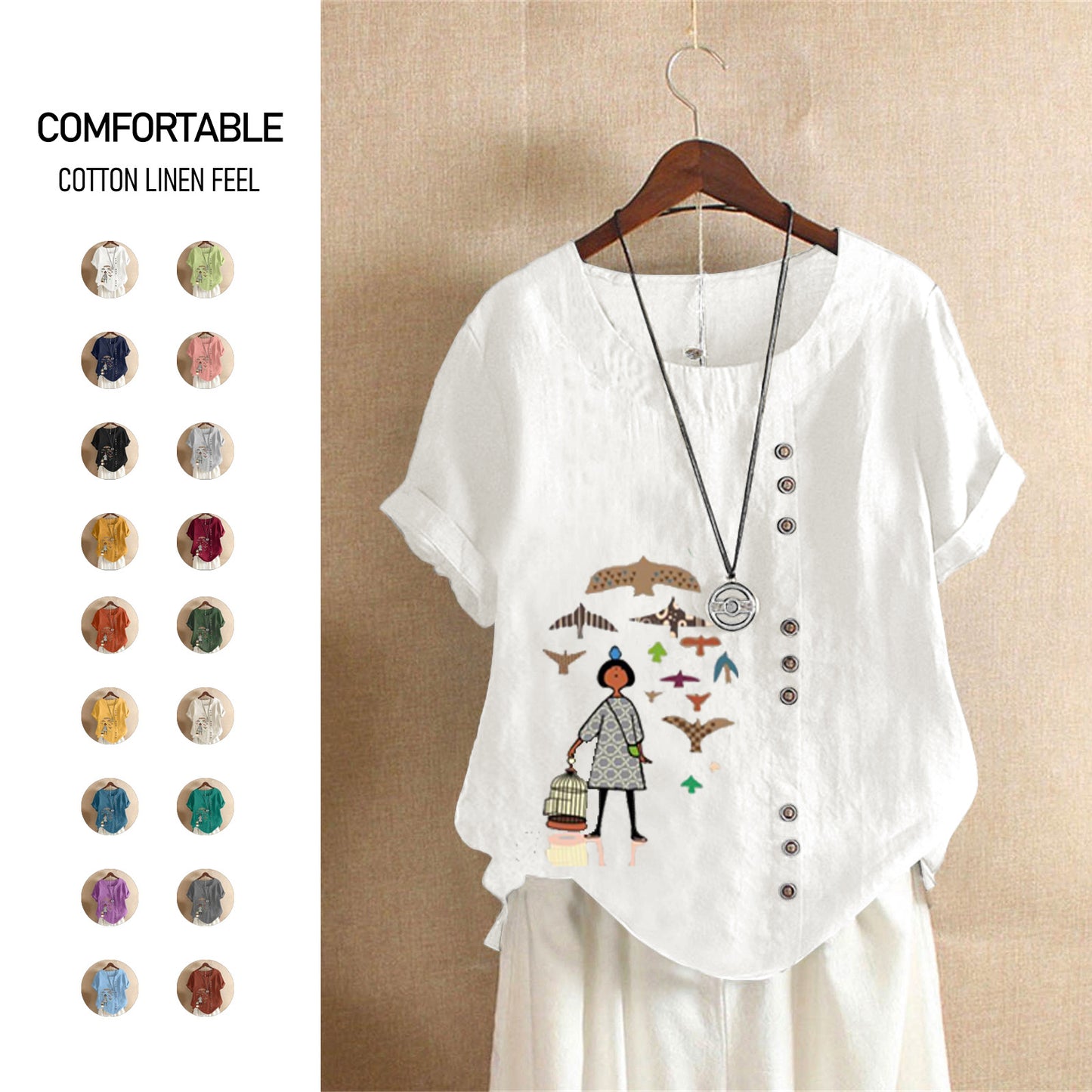 Women's Retro Large Casual Loose Cotton Linen Shorts