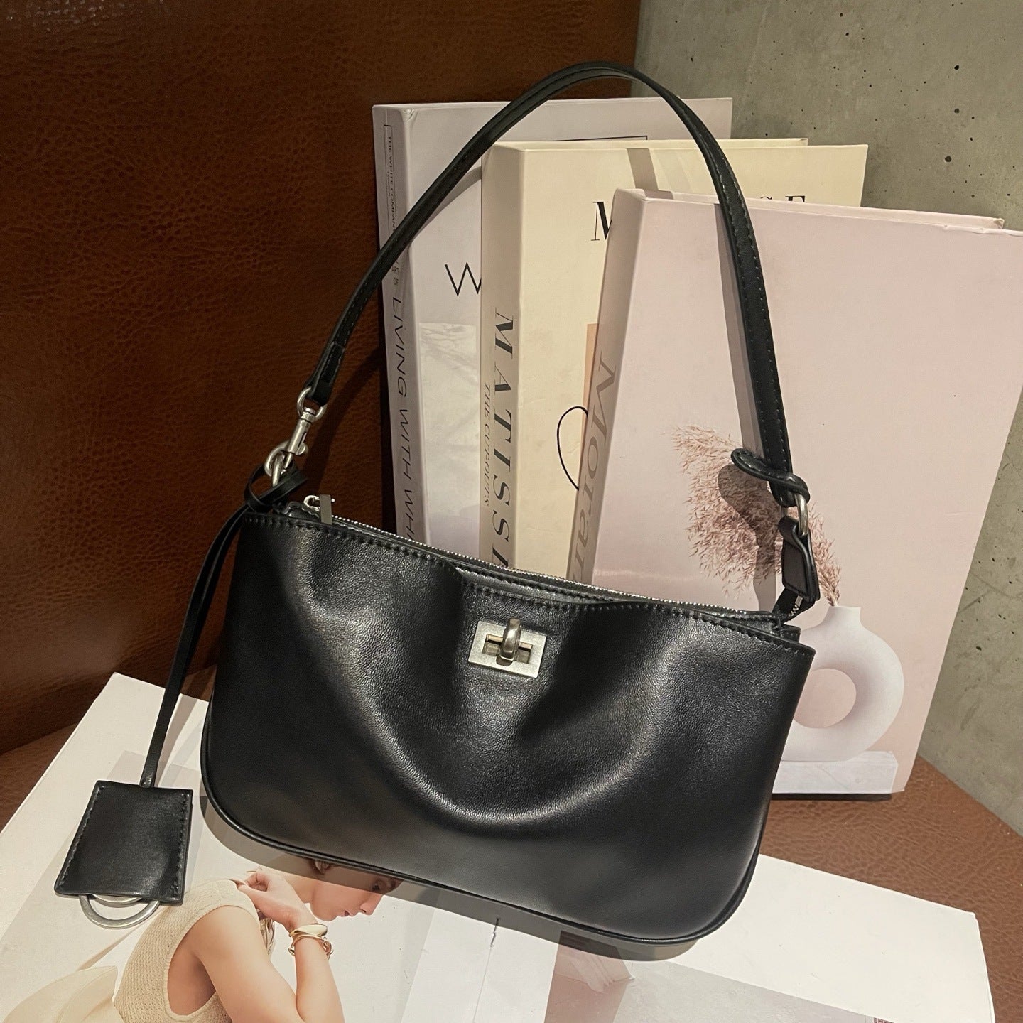 Spring Wear Underarm Mini Motorcycle Baguette Bags