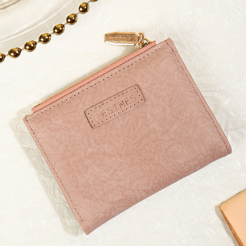 Female Korean Style Retro Folding Mori Ladies Wallets