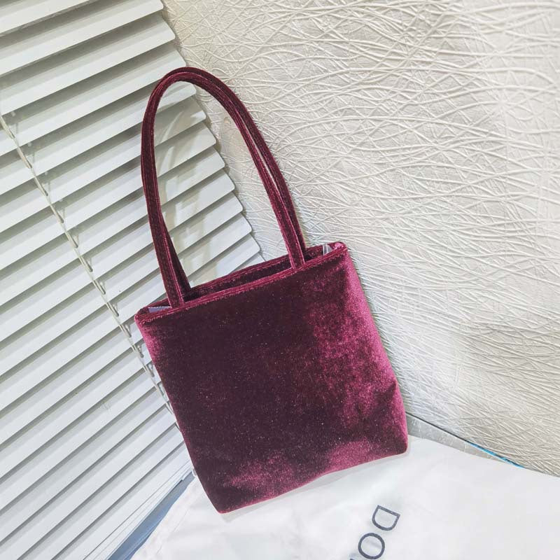 Women's Niche Retro Imported Veet Cell Clutch Handbags