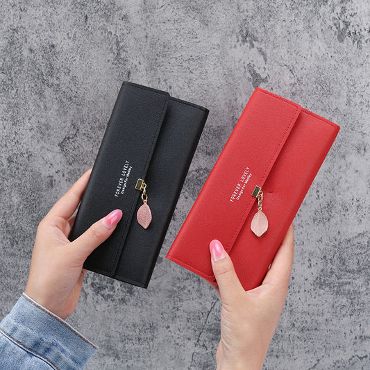 Women's Slouchy Charming Fresh Leaf Document Ladies Wallets