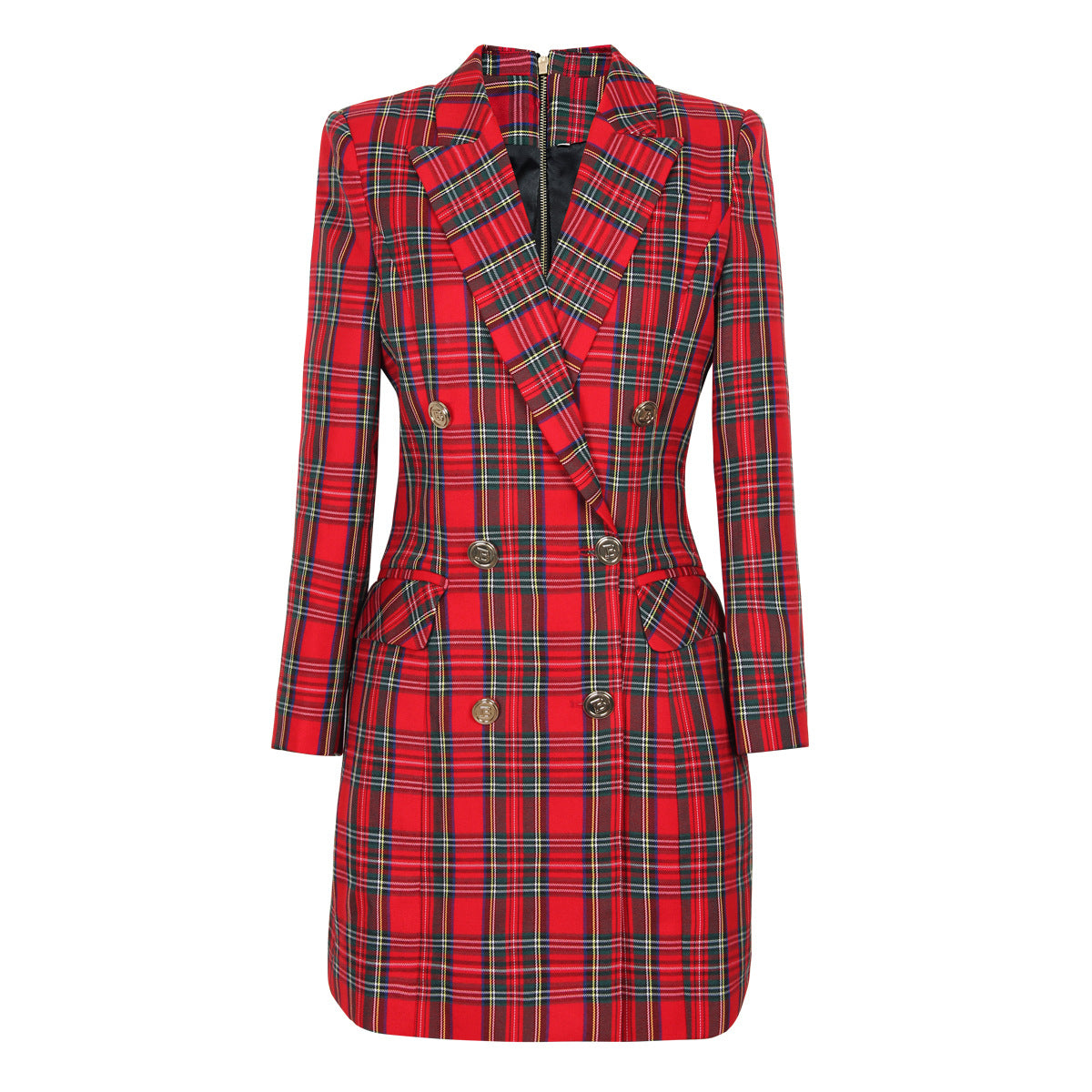 Women's Plaid Long Sleeve Slim Fit Temperament Commute Blazers