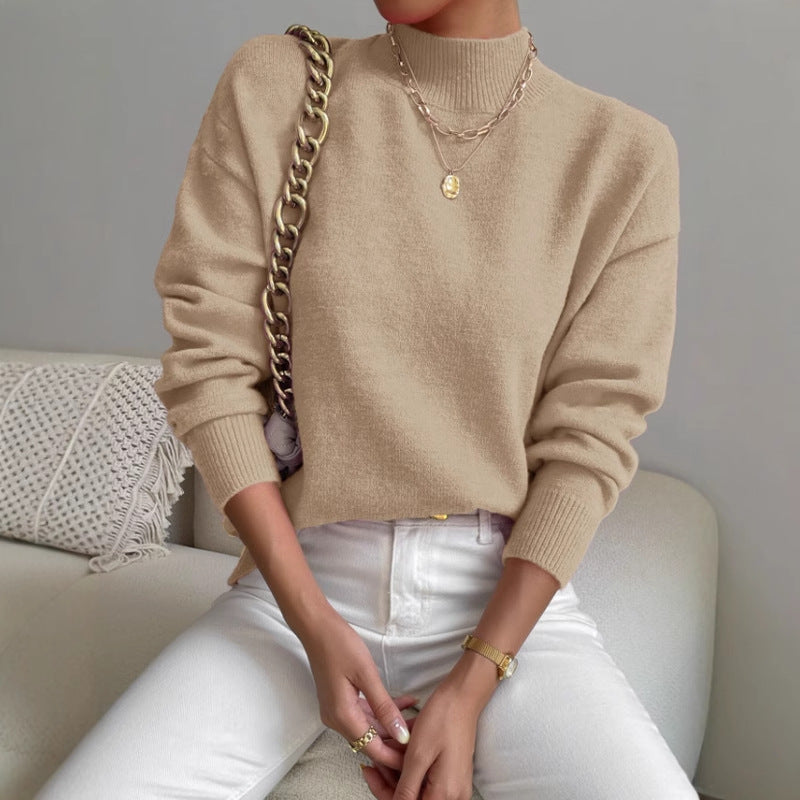 Women's Long Sleeve Fashion Solid Color Loose Sweaters