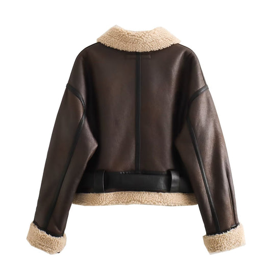 Autumn Fur Integrated Lamb Wool Elegant Coats