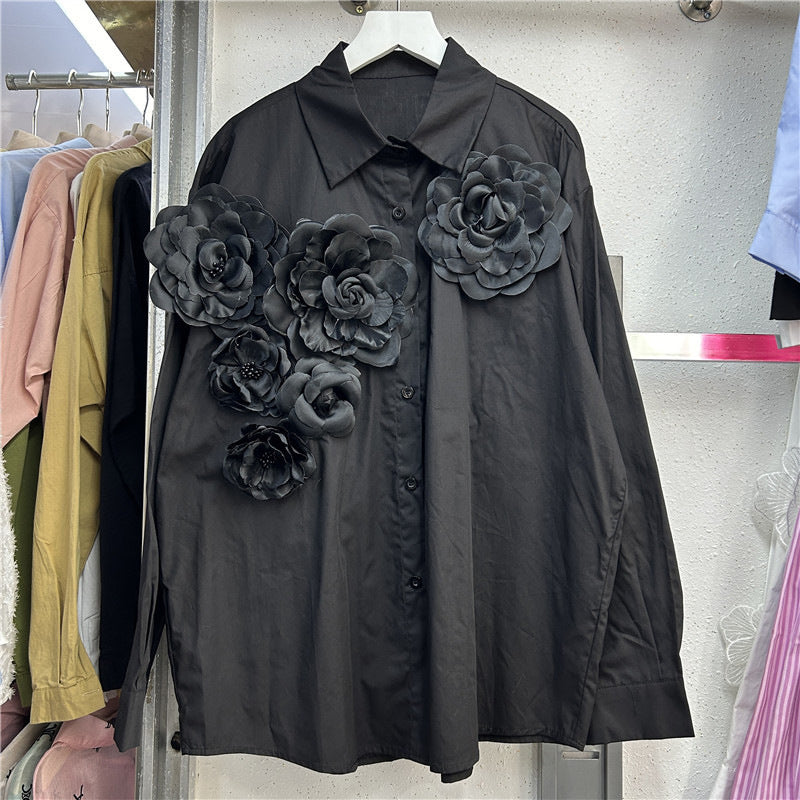 Women's Ruffled Collar Long Sleeve Solid Color Blouses