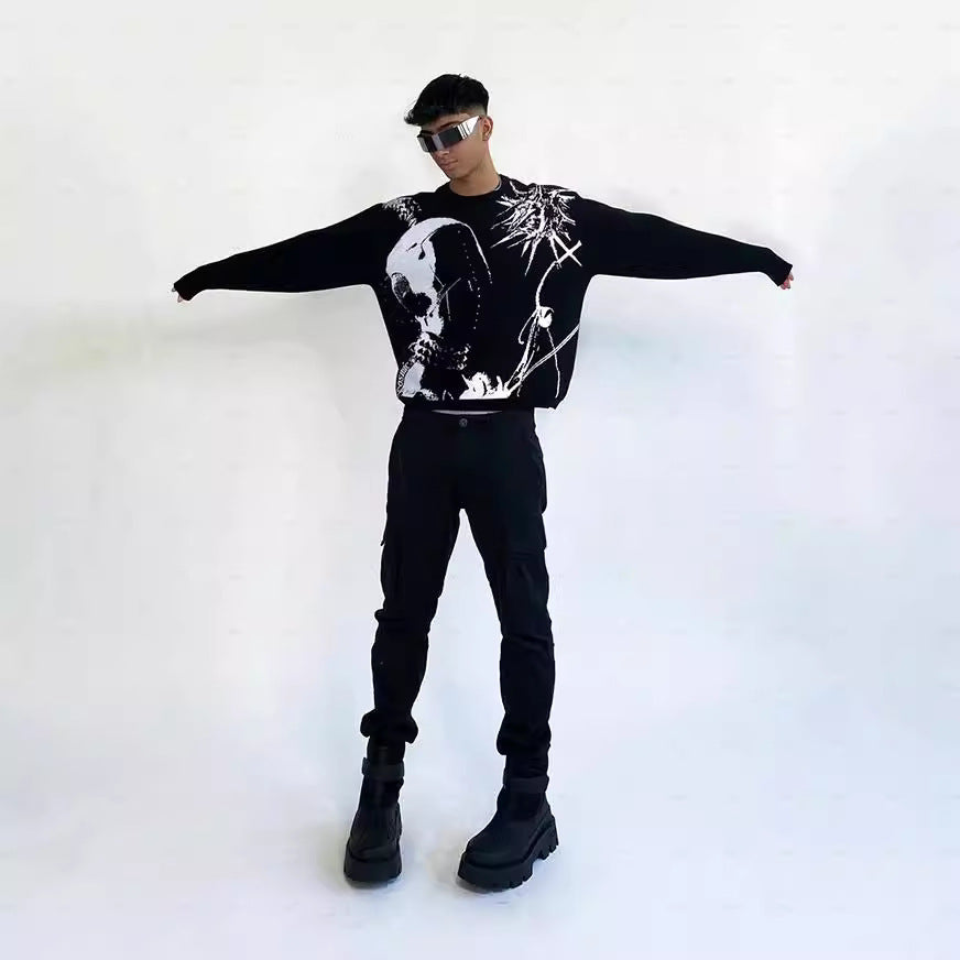 Women's & Men's & Fashion Autumn Round Neck Anime Loose Sweaters