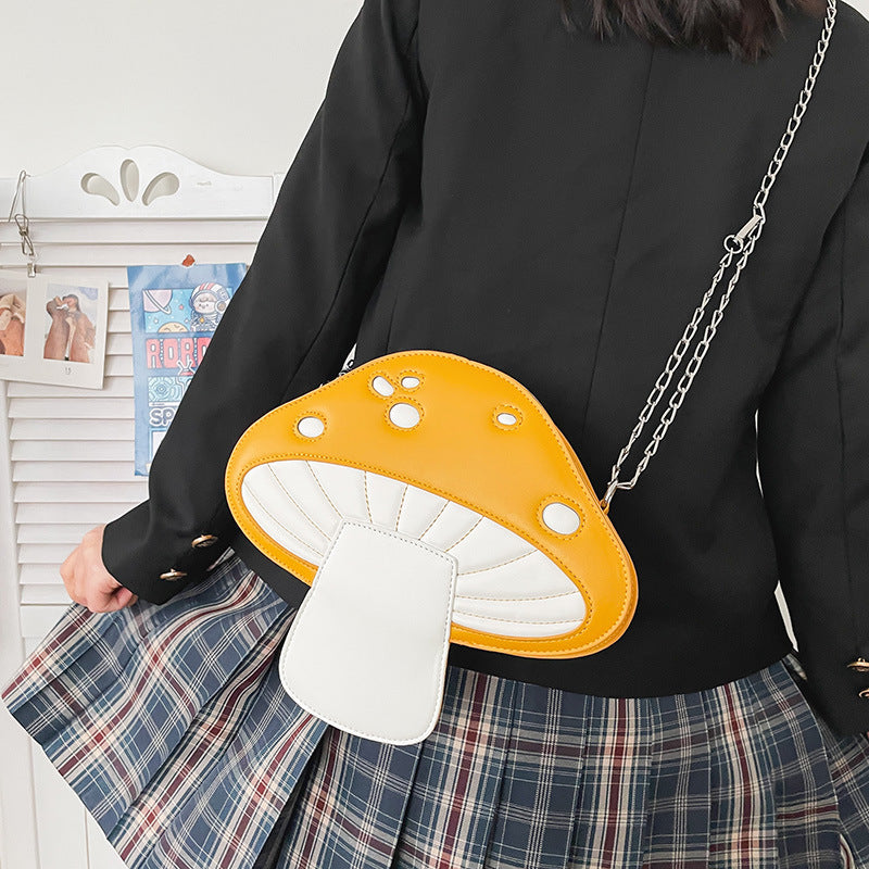 Women's Personality Design Funny Cute Cartoon Mushroom Style Crossbody Bags