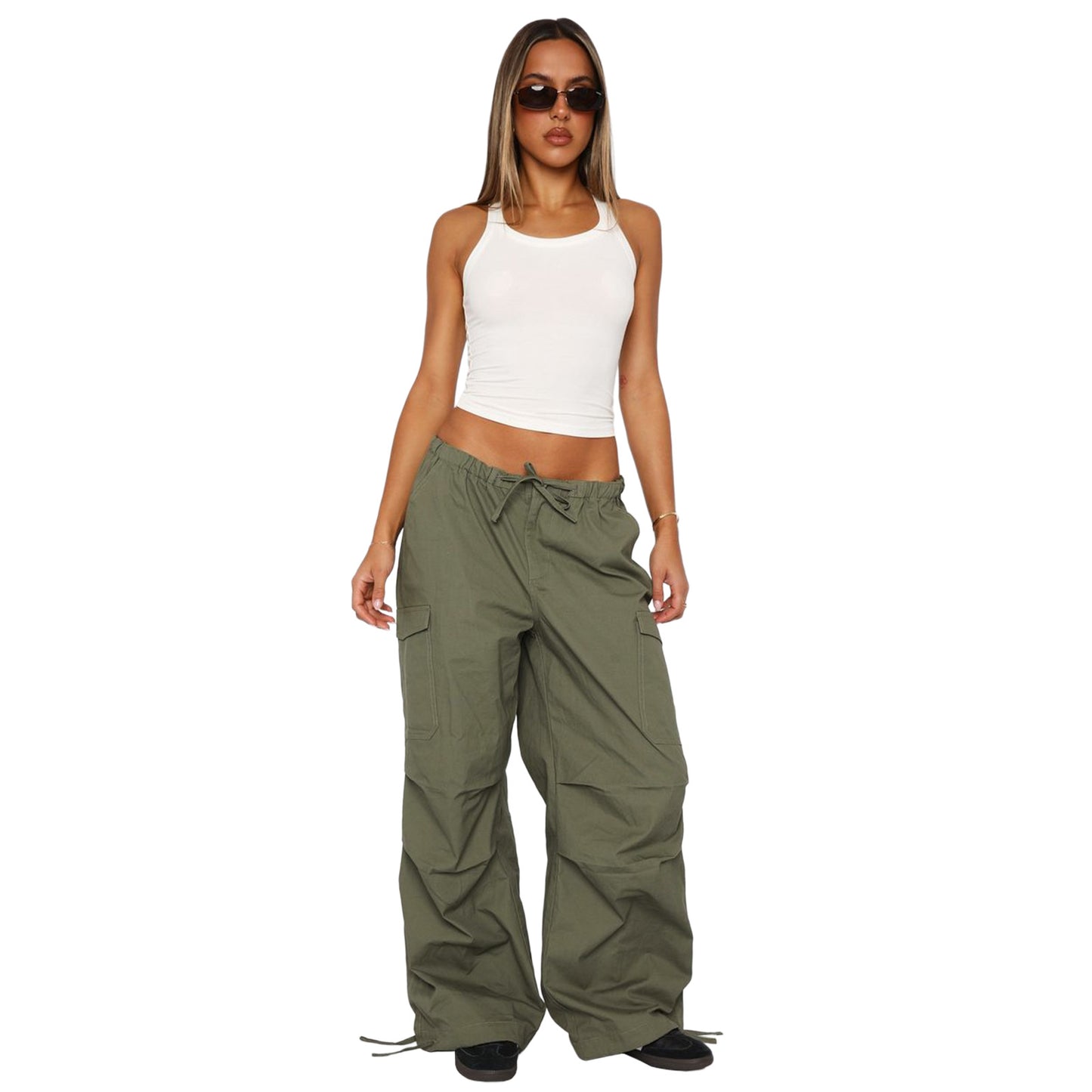 Women's Comfortable Loose Straight Cargo Casual Pants