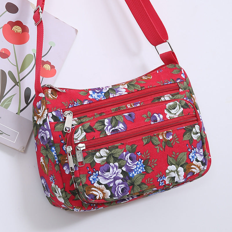 Women's Canvas Printing Mother Large Capacity Leisure Crossbody Bags