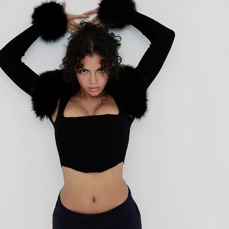 Women's Fashion Hairy Ball Wear Elegant Knitwear