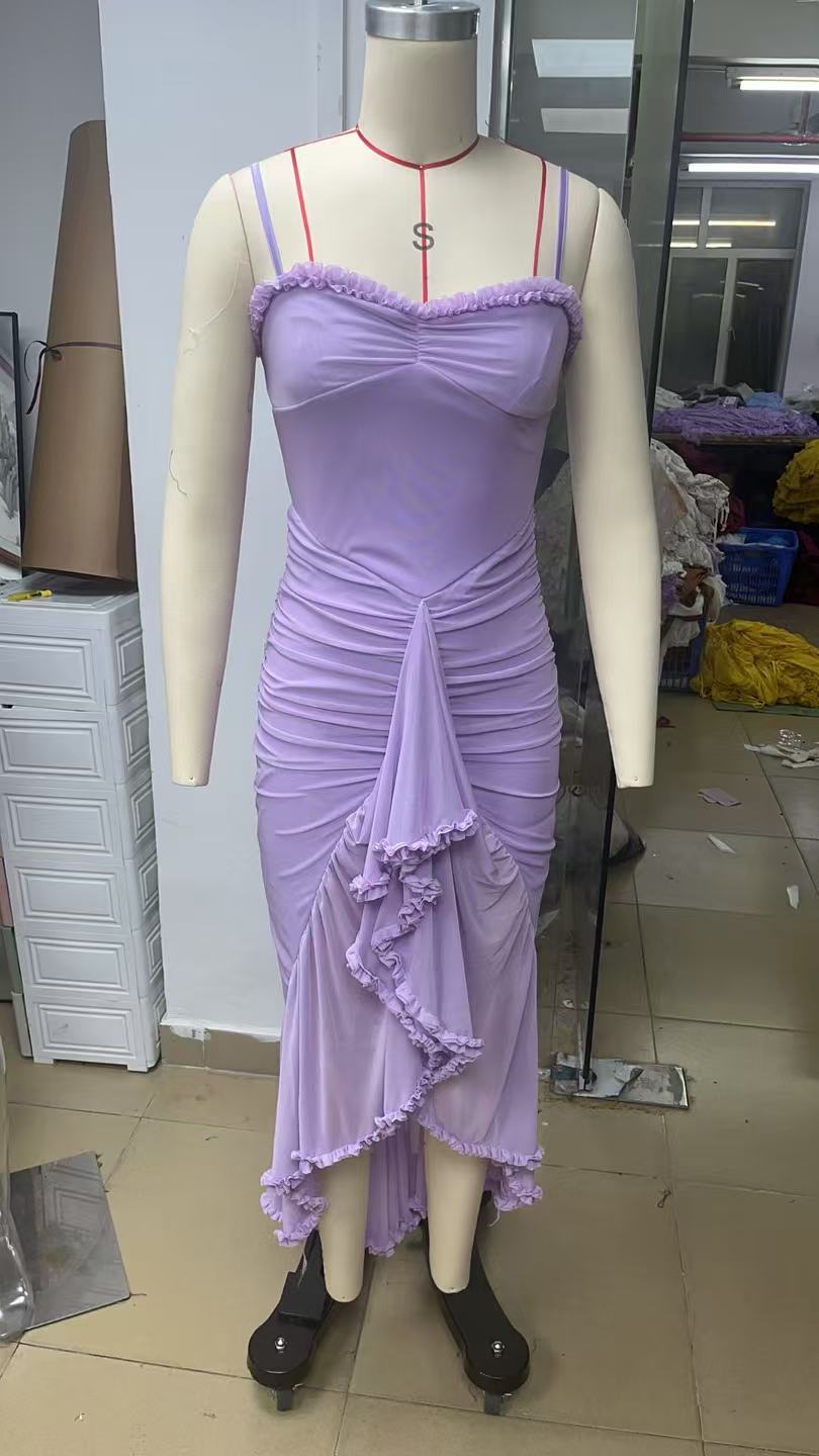 Long Dress Hot Temperament Asymmetric Holiday Dresses