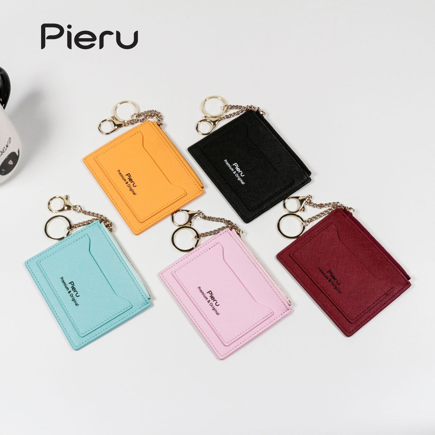 Korean Style Candy Color Simple Zipper Card Holder