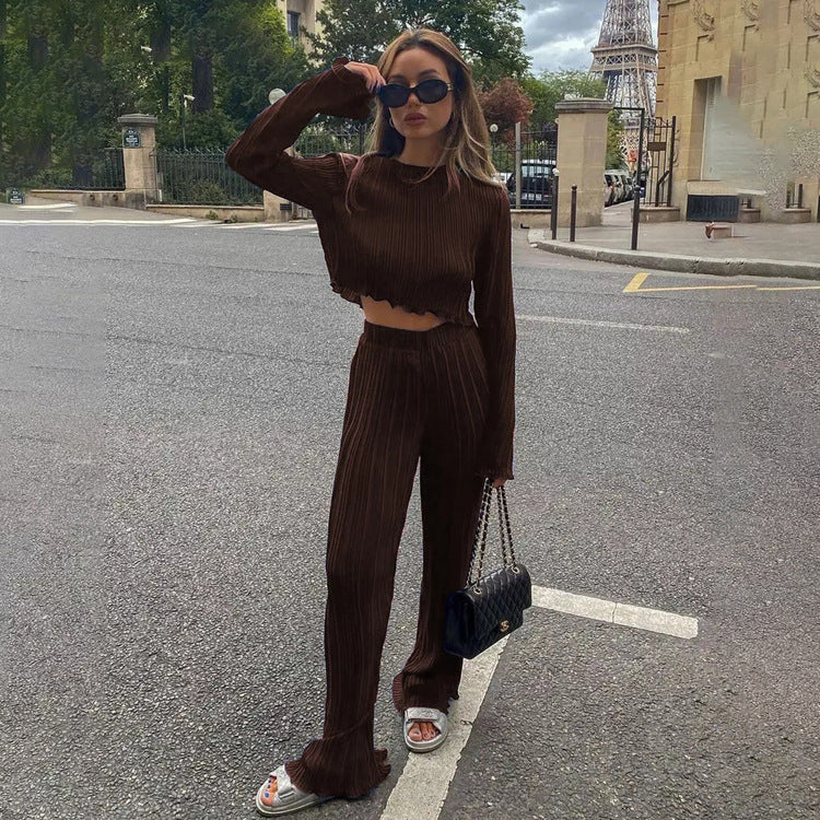 Long Sleeve T-shirt Two-piece Slim Fit Suits