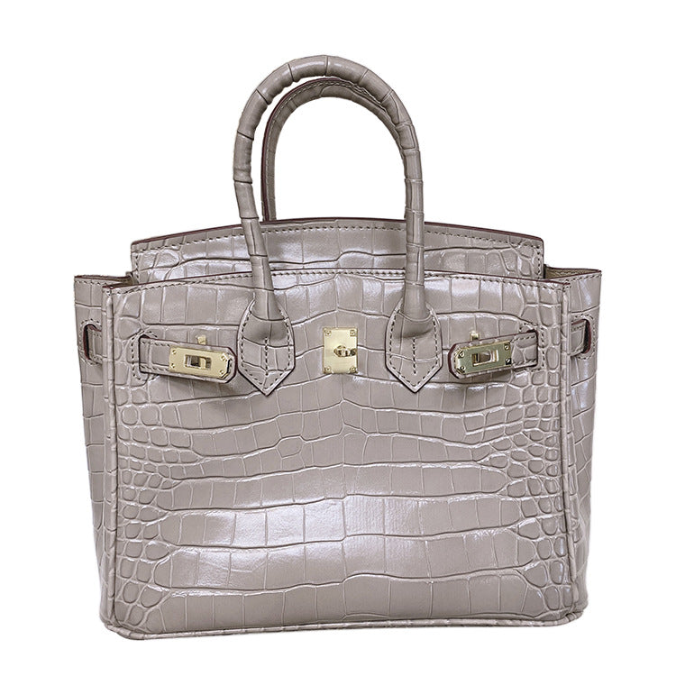 Pattern Genuine Leather Large Capacity Female Handbags