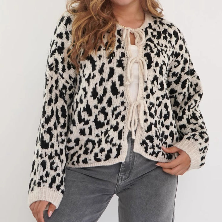 Women's Russian Loose Contrast Color Striped Embroidery Sweaters