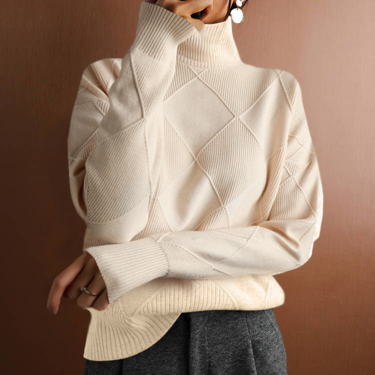 Loose High Collar Warm Solid Color Sweaters