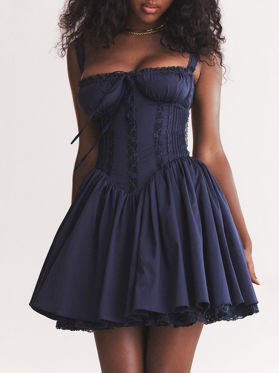 High Waist Back Strap Design Pure Desire Style Dresses