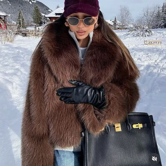 Women's Faux Fur Street Shooting Fashion Fox Coats