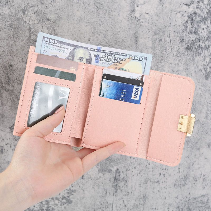 Simple Female Korean Portable Fresh Folding Ladies Wallets