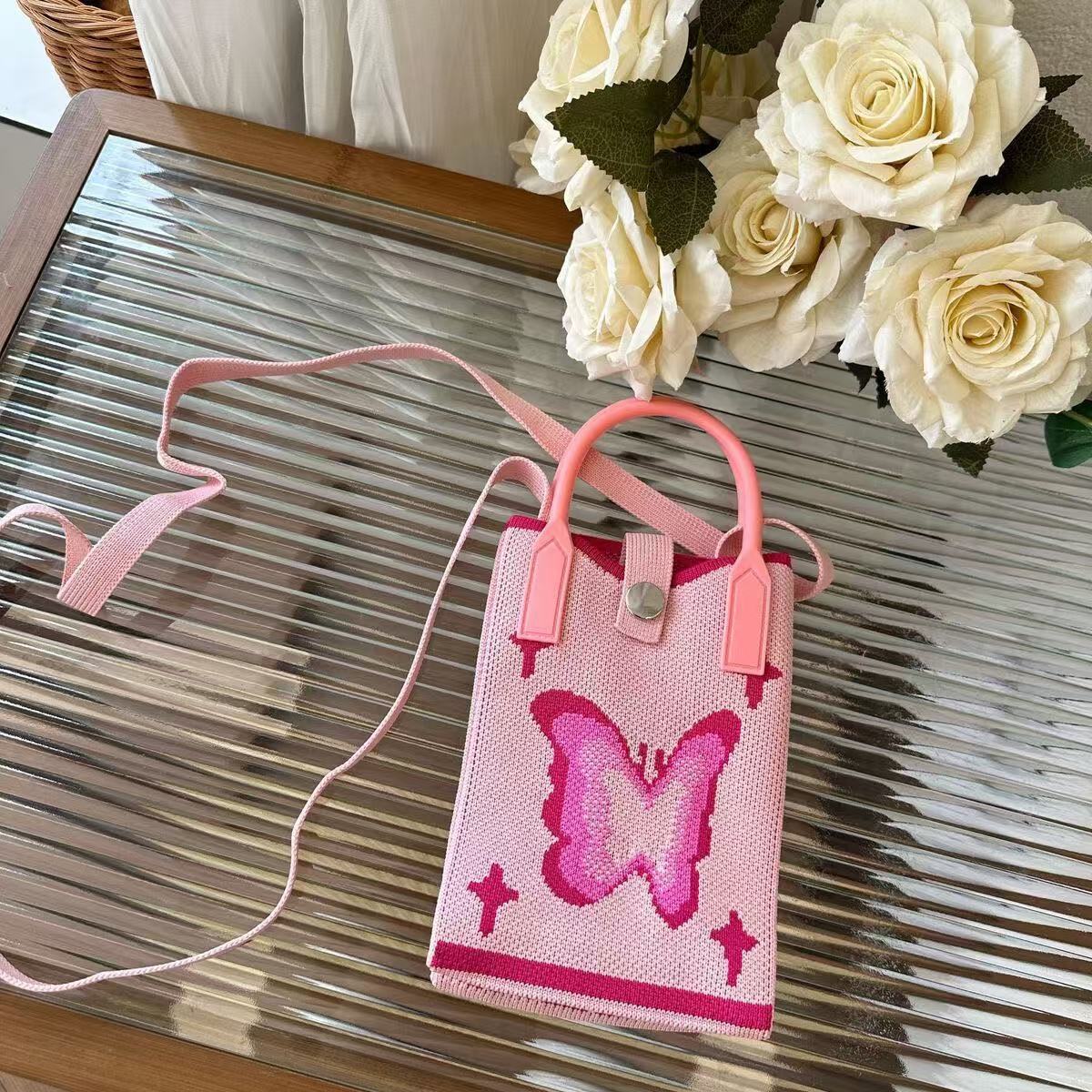 Knitted Mobile Female Cute Cartoon Korean Phone Bags