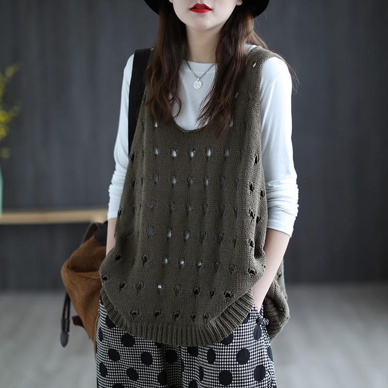 Women's Out Loose Casual Sleeveless Waistcoat Solid Color Women's Vest