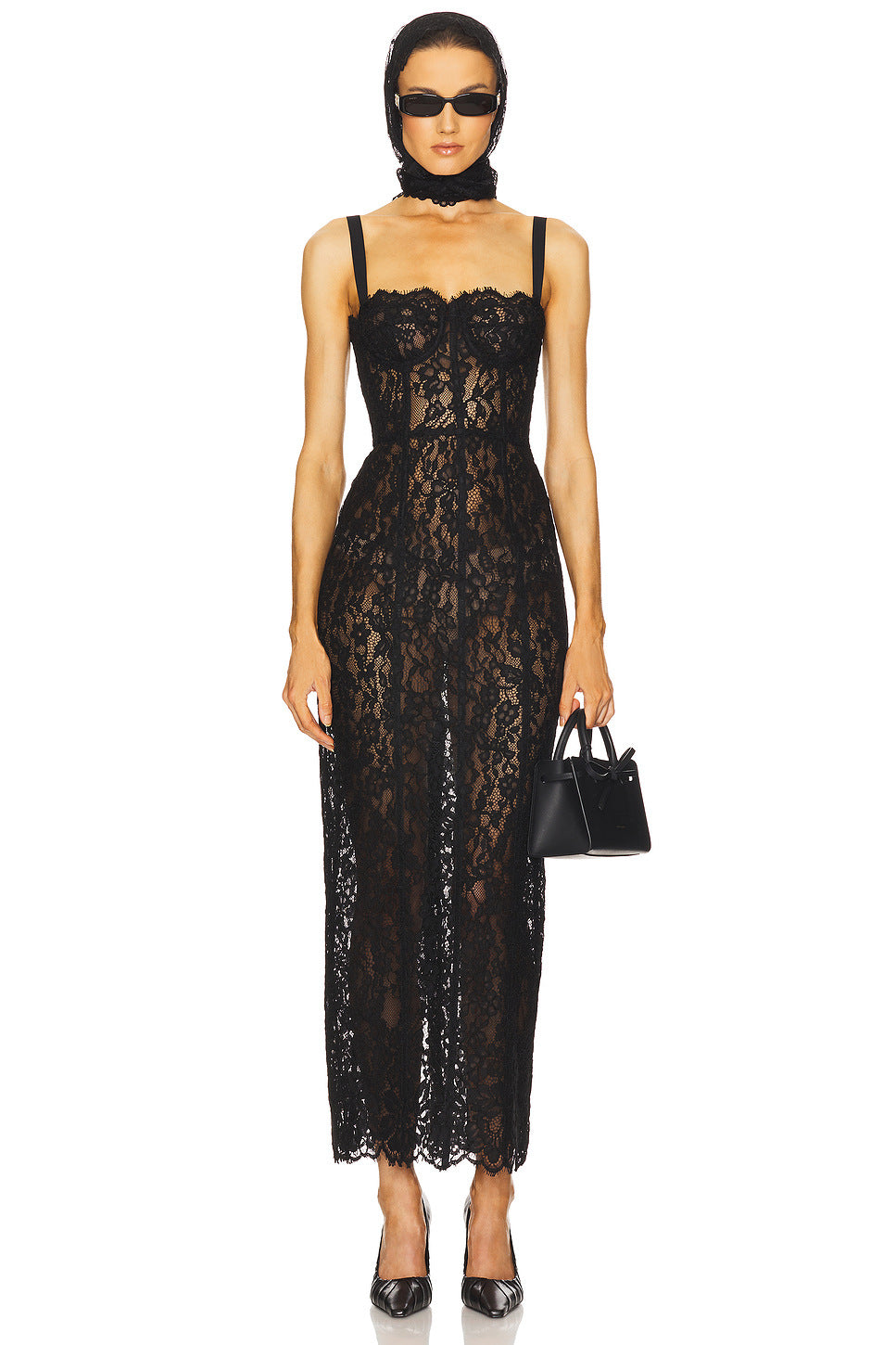 Sexy Black Lace Low-cut Sling Dress Temperament Dresses
