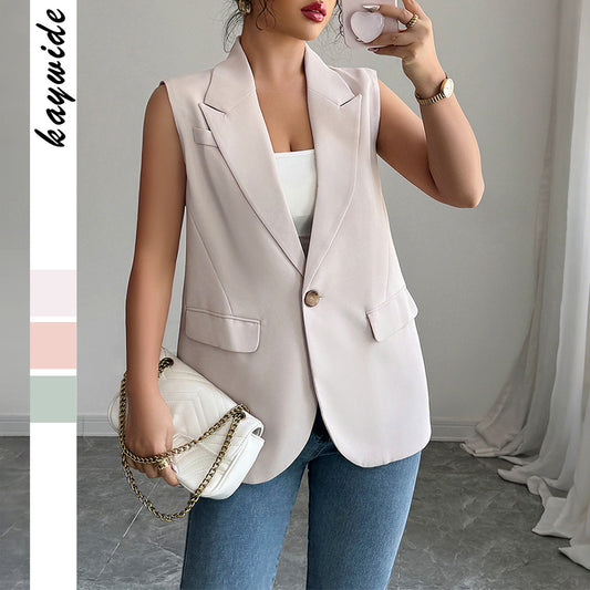 Women's Elegant Graceful Sleeveless Commuter Small Summer Suits