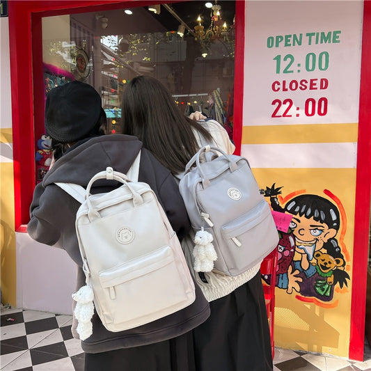 Women's Style Korean High Fashionable Large Capacity Solid Backpacks