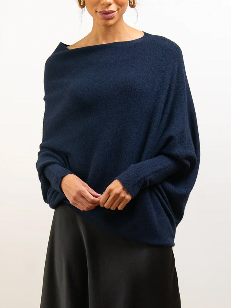 Solid Color Round Neck Long Sleeve Comfortable Sweaters