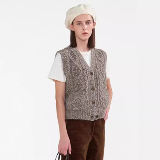Women's Korean Style Casual Twist Waistcoat Buckle Vests
