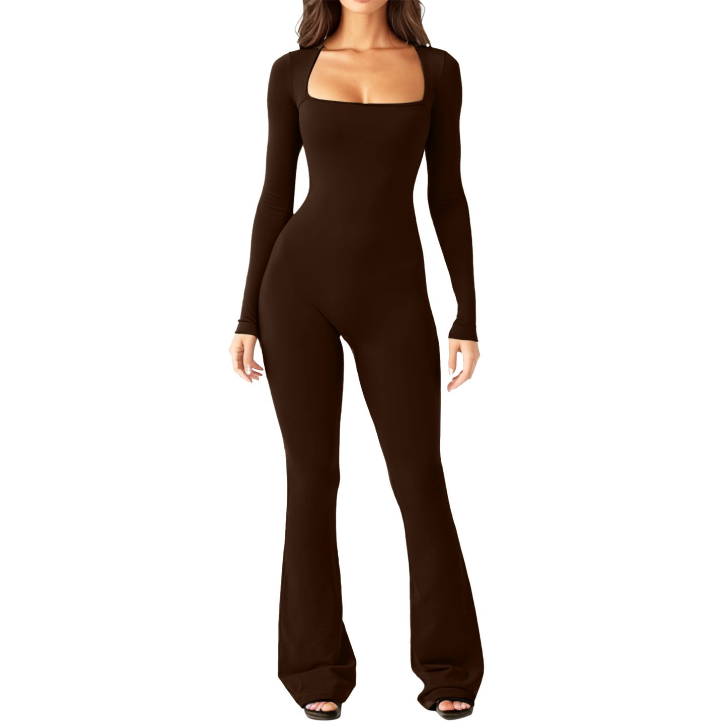 Women's Long Sleeve Girdling Wide Leg High Women's Jumpsuit/clothing