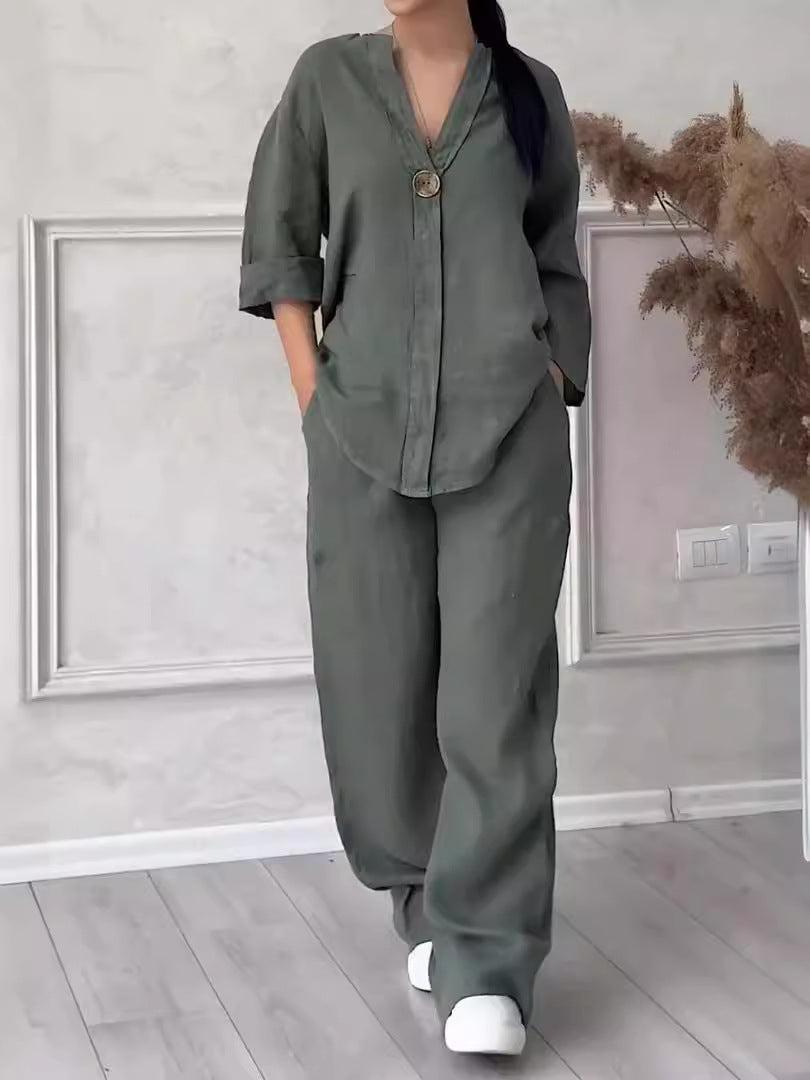 Women's Wear Comfortable Loose Wide Leg Cotton Tops