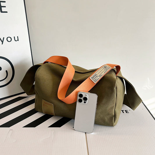 Color Contrast Female Winter Wide Strap Bags