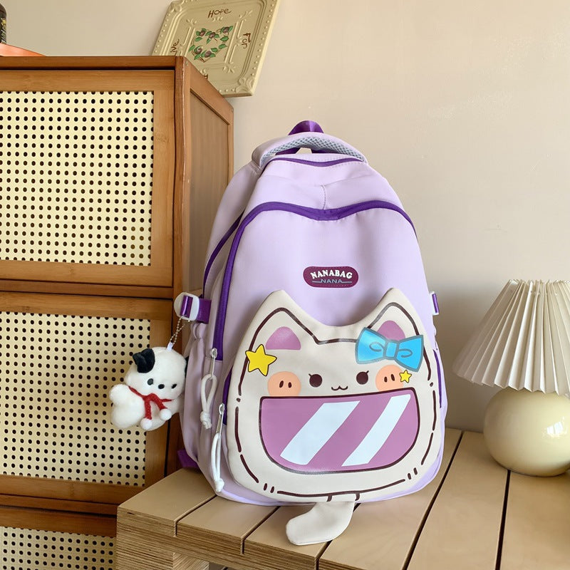 Female Cute Cat High Korean Style Easy Middle School Students' Schoolbags