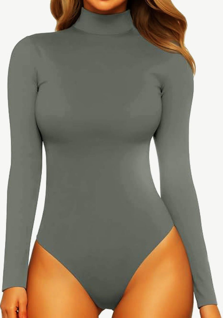 Women's Casual Bottoming Long Sleeve Tight Leopard Women's Jumpsuit/clothing