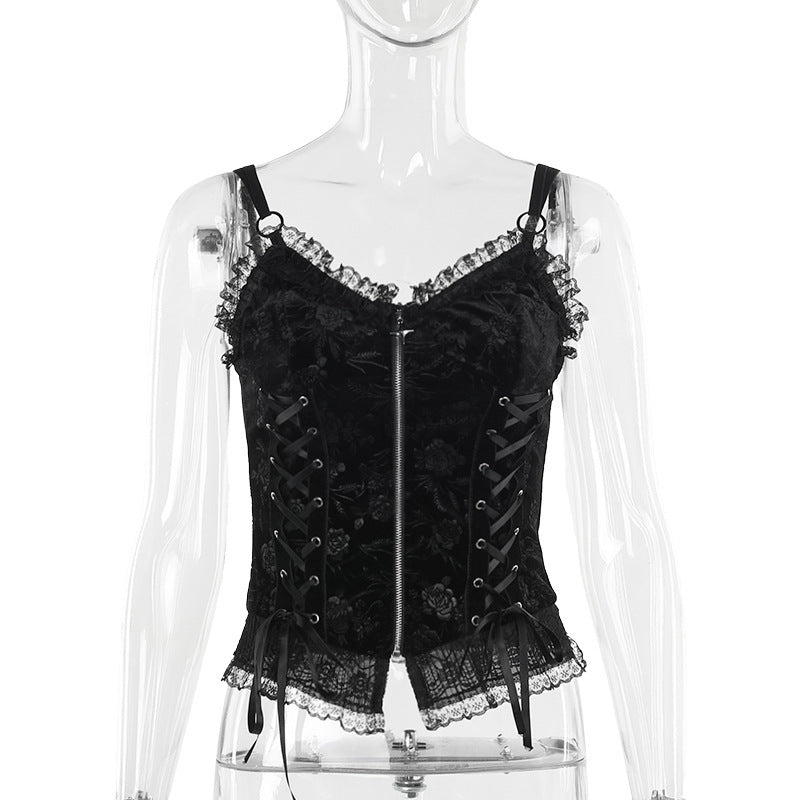 Women's Hot Dark Style Gothic Rose Camisole Tops