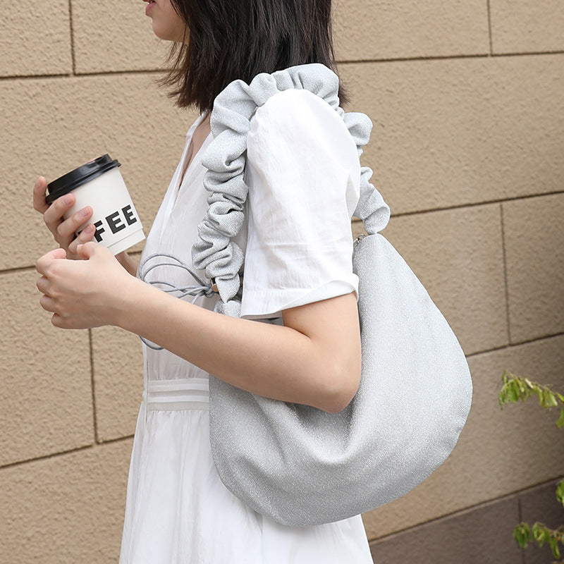 Women's Style Artistic Canvas Underarm Pleated Fashion Crossbody Bags