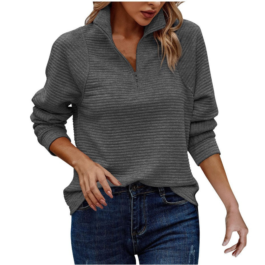 Comfortable Loose Snake Bone Pattern Solid Women's Sweater, Sweater