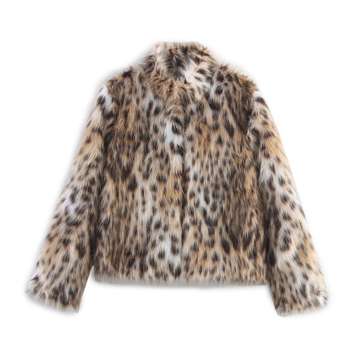 Women's Fashion Leopard Print Faux Fur Coats
