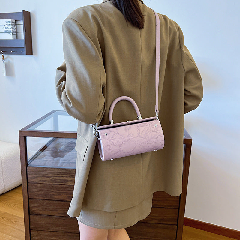 Women's Box Fashion Embossing Portable Advanced Texture Crossbody Bags