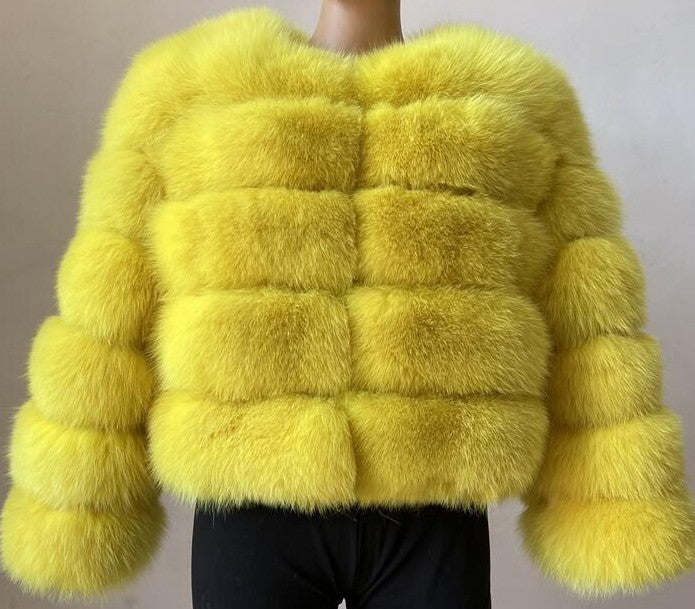 Fur Imitation Fox Stitching Winter Thickened Coats