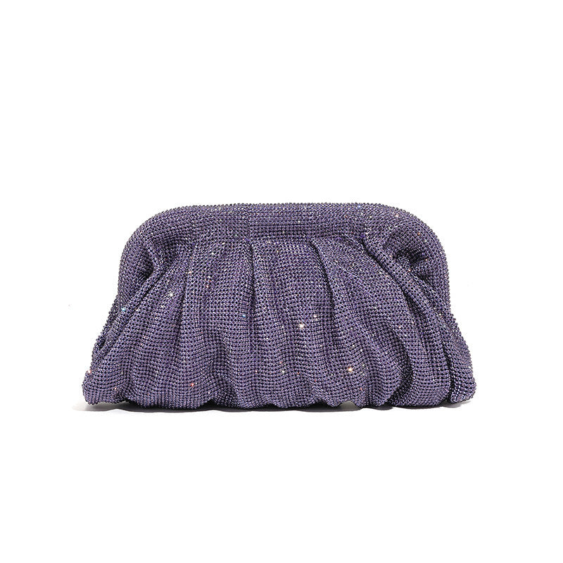 Women's Clouds Clip Pleated Clutch Diamond High-grade Evening Bags