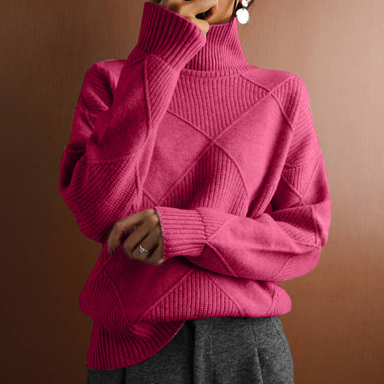 Loose High Collar Warm Solid Color Sweaters